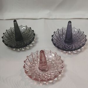 Cut Glass Ring Holders (3) Selling Separately